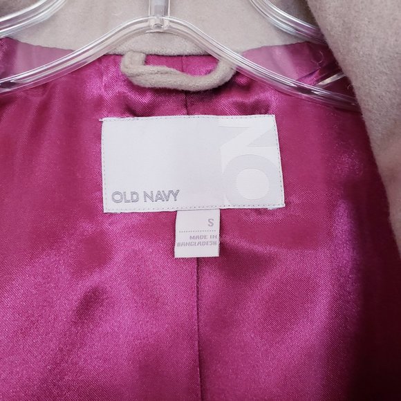 Old Navy Womens wool blend double-breasted mocha mauve gray peacoat lined size S - Picture 2 of 14